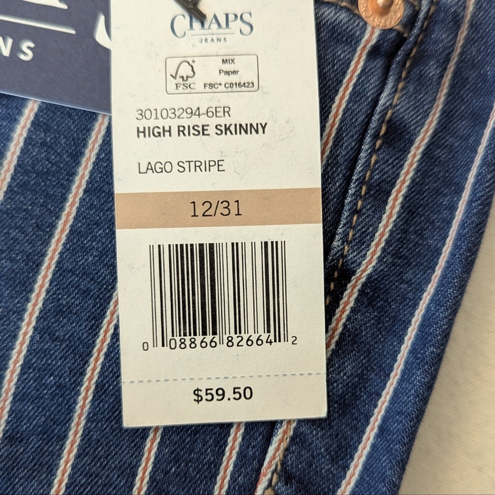 Women's Chaps Skinny Jeans Size 12/31 - Picture 12 of 12